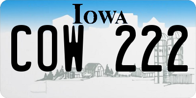 IA license plate COW222