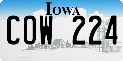 IA license plate COW224