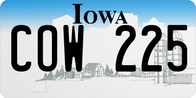 IA license plate COW225
