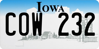 IA license plate COW232