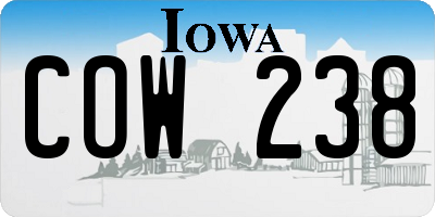 IA license plate COW238