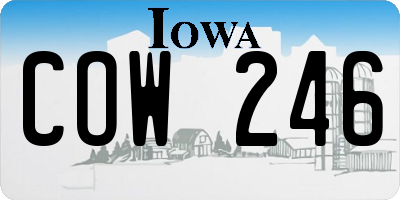 IA license plate COW246