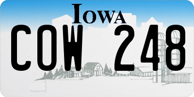 IA license plate COW248