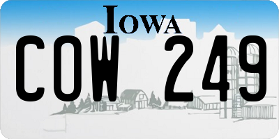 IA license plate COW249