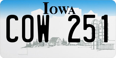 IA license plate COW251