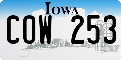IA license plate COW253