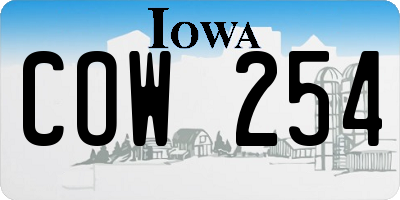 IA license plate COW254