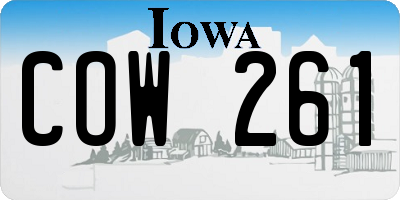 IA license plate COW261