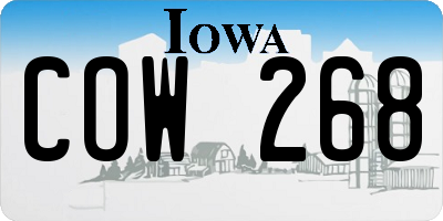 IA license plate COW268
