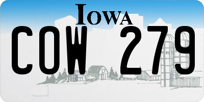 IA license plate COW279