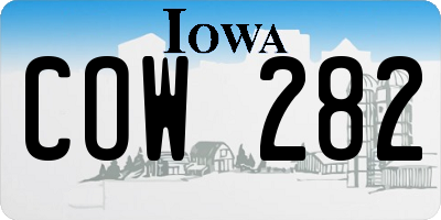 IA license plate COW282
