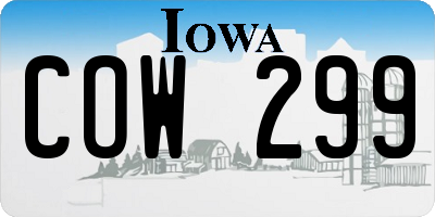 IA license plate COW299