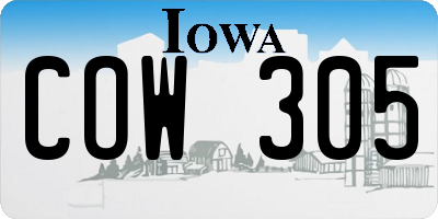 IA license plate COW305