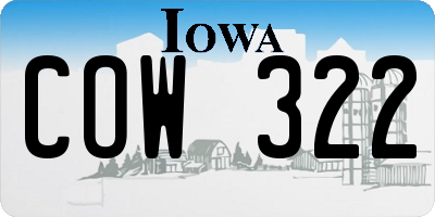 IA license plate COW322