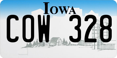 IA license plate COW328