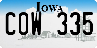 IA license plate COW335