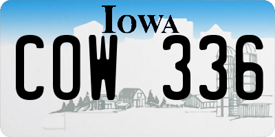 IA license plate COW336