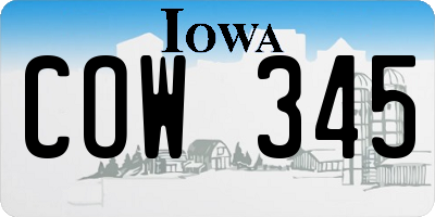 IA license plate COW345