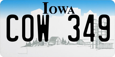 IA license plate COW349