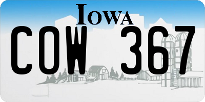 IA license plate COW367