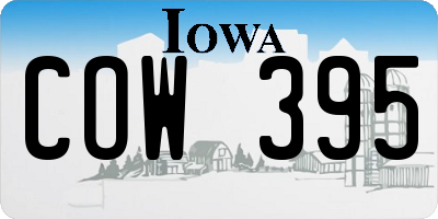 IA license plate COW395
