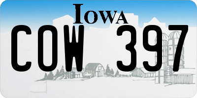 IA license plate COW397