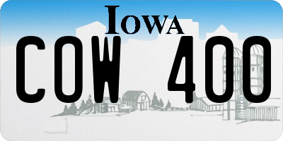 IA license plate COW400