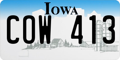 IA license plate COW413