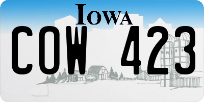 IA license plate COW423