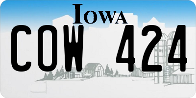IA license plate COW424