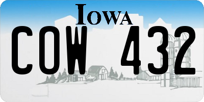IA license plate COW432