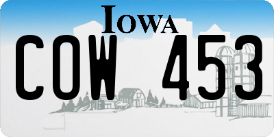 IA license plate COW453