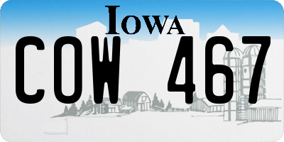 IA license plate COW467
