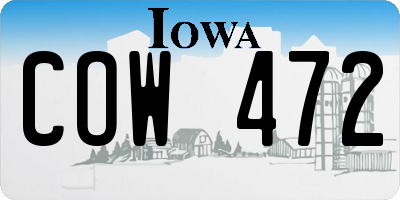IA license plate COW472