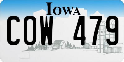 IA license plate COW479