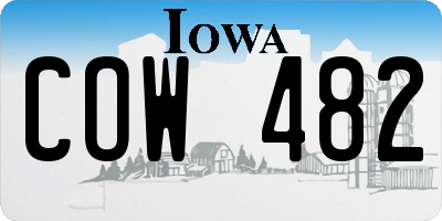 IA license plate COW482