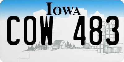 IA license plate COW483