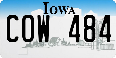 IA license plate COW484