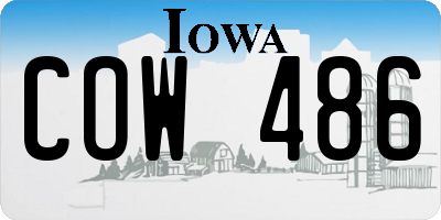 IA license plate COW486
