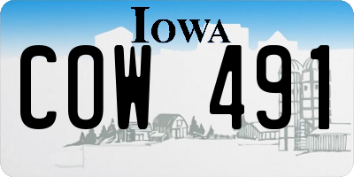 IA license plate COW491
