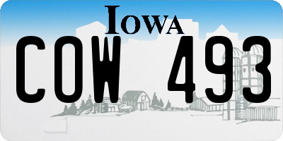IA license plate COW493