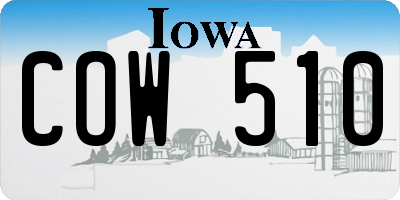 IA license plate COW510