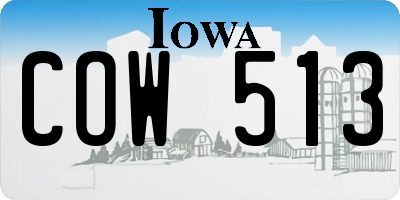 IA license plate COW513