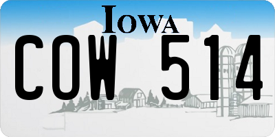 IA license plate COW514