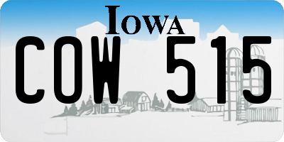 IA license plate COW515