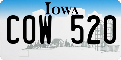 IA license plate COW520