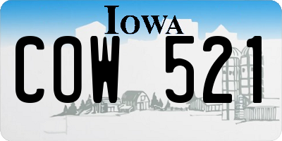 IA license plate COW521
