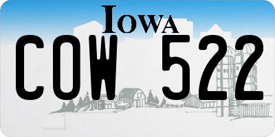 IA license plate COW522