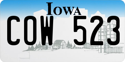 IA license plate COW523