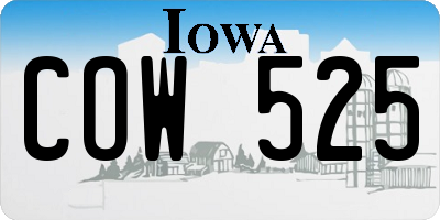 IA license plate COW525